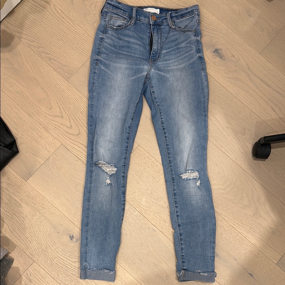 Women's Blue Distressed Jeans